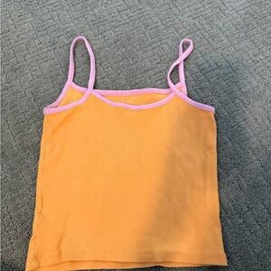 Cotton on Orange Tank Top with Pink Trim